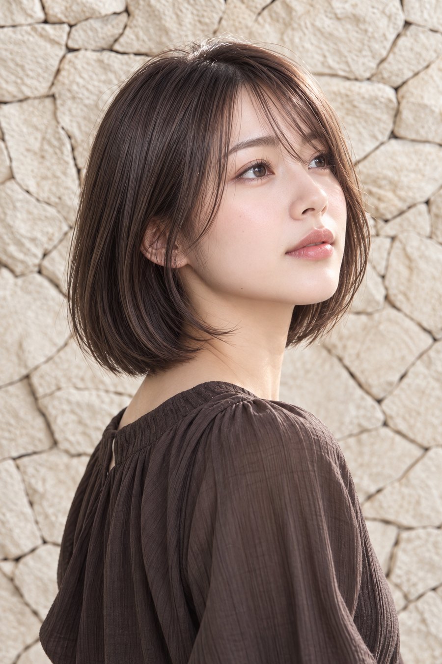 乾燥で広がる髪を整える秋の扱いやすいボブ(ヘアスタイルのイメージ)