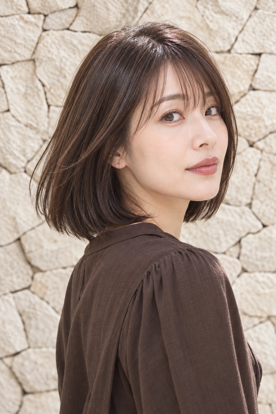 広がりやすい髪を整える秋のボブスタイル(ヘアスタイルのイメージ)