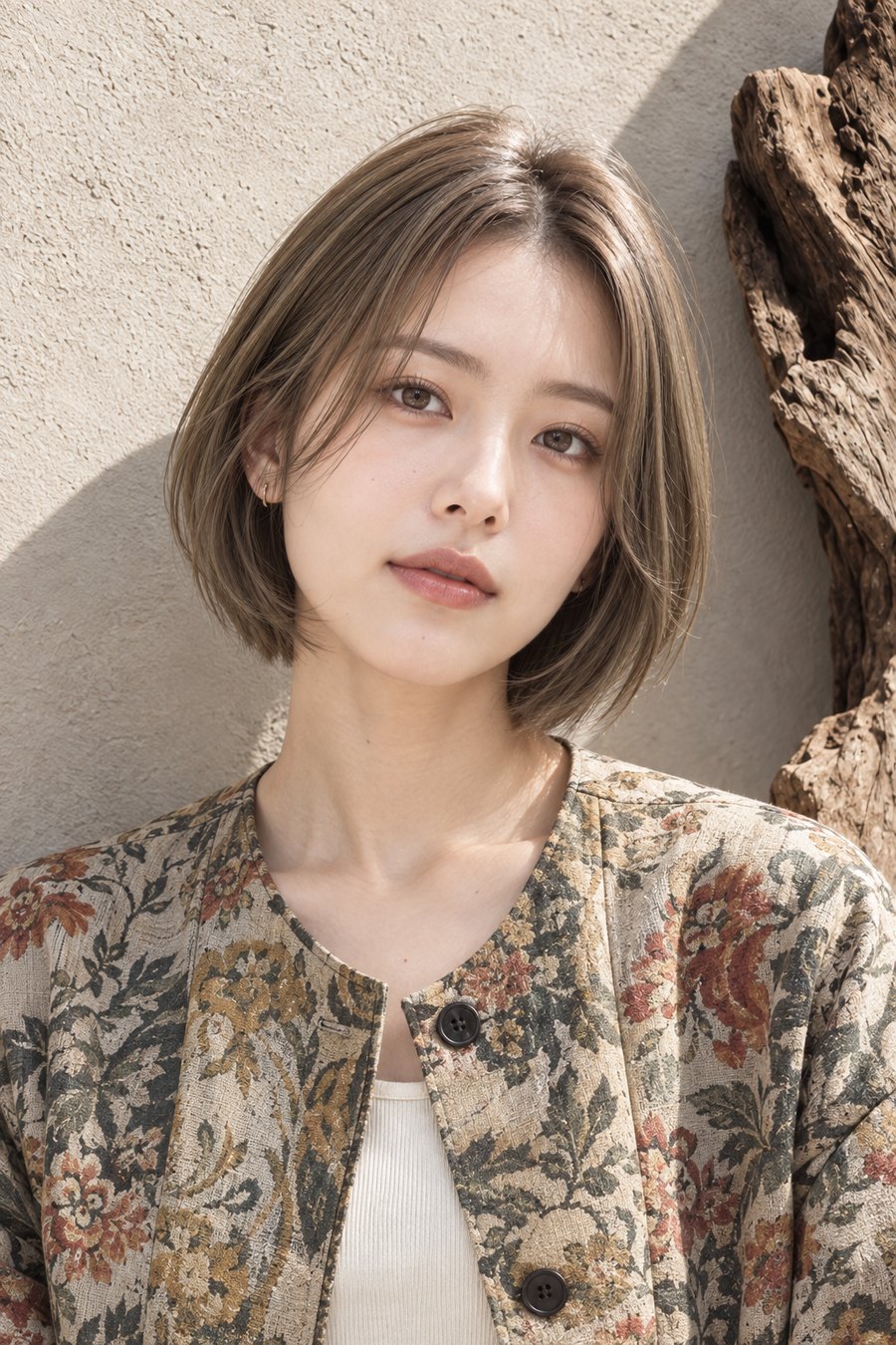 秋のセンターパートで叶えるモードなショートボブ(ヘアスタイルのイメージ)