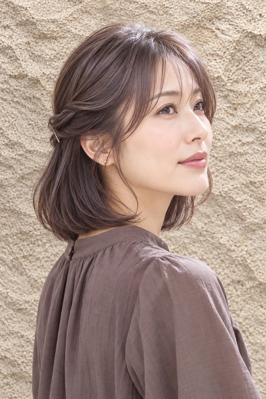 広がりやすい髪をやわらかく整える秋のボブカラー（ヘアスタイルのイメージ）