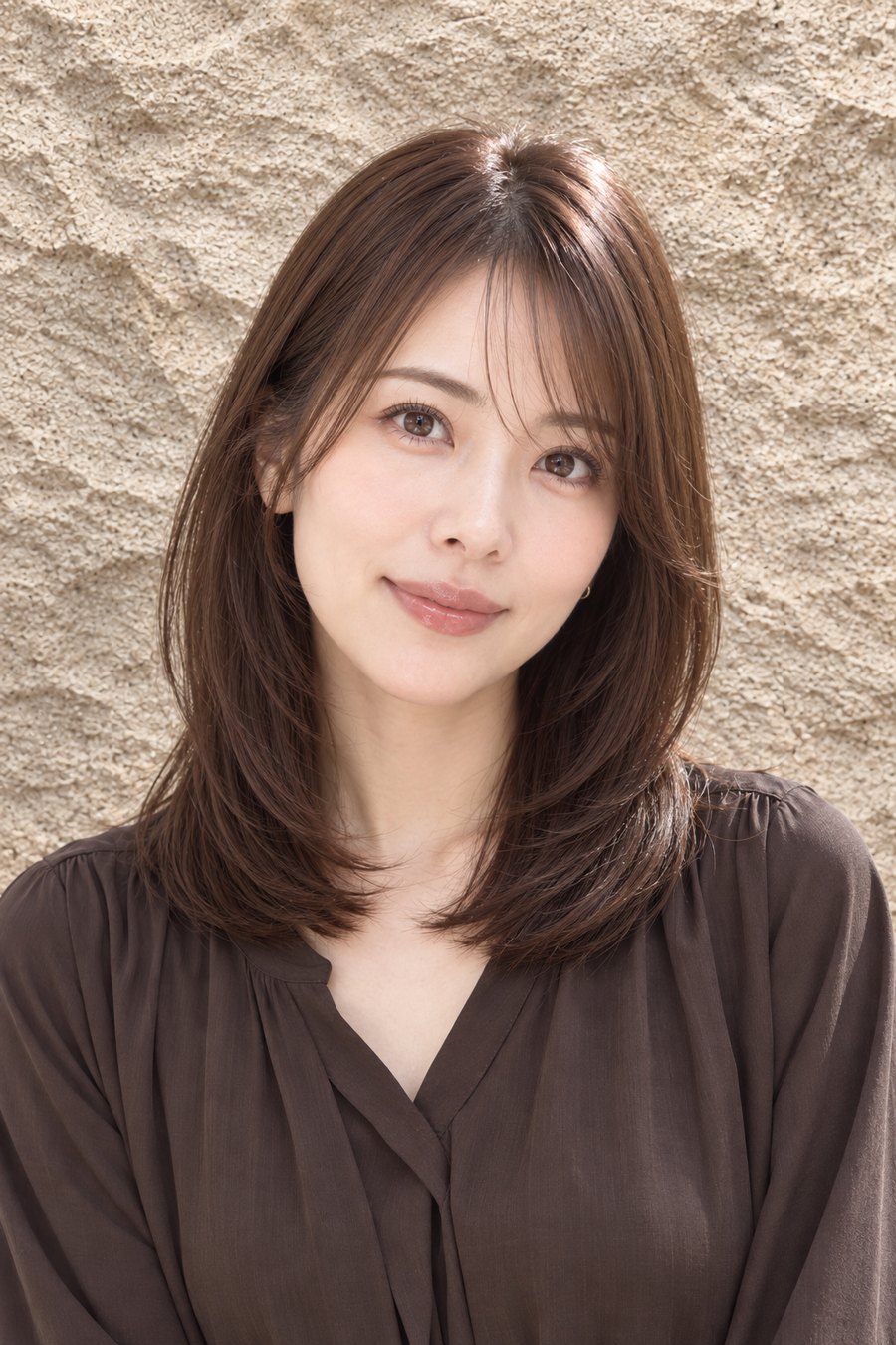 秋におすすめのまとまりやすい艶ブラウンヘア(ヘアスタイルのイメージ)
