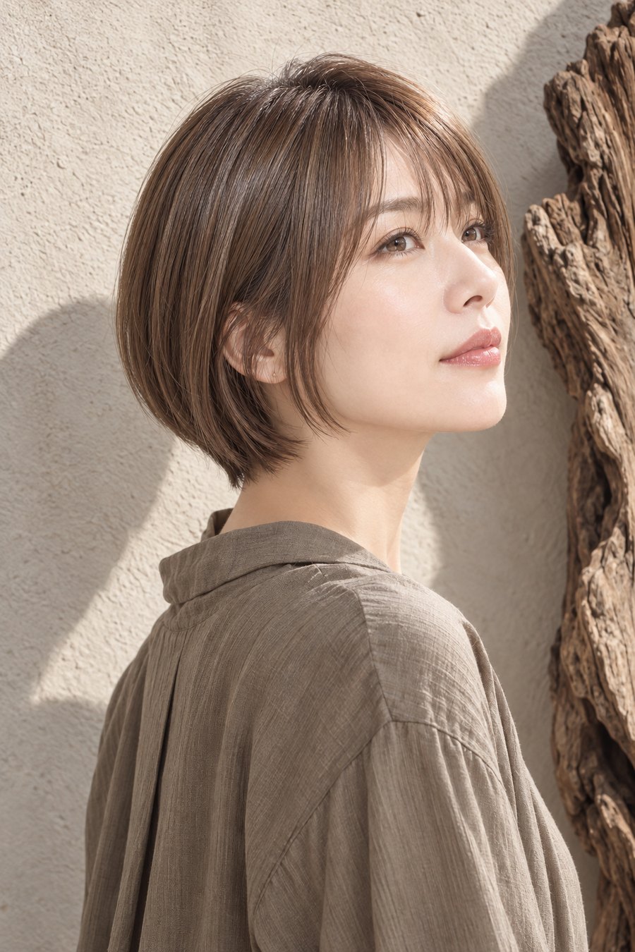 くせ毛の広がりを整える秋のショートボブ(ヘアスタイルのイメージ)