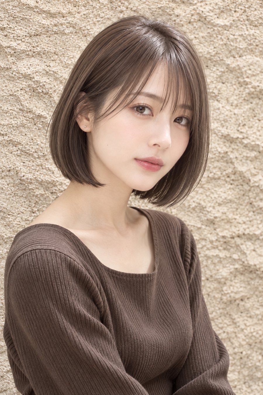 前髪まわりを整える前下がりボブの髪質改善縮毛矯正(ヘアスタイルのイメージ)