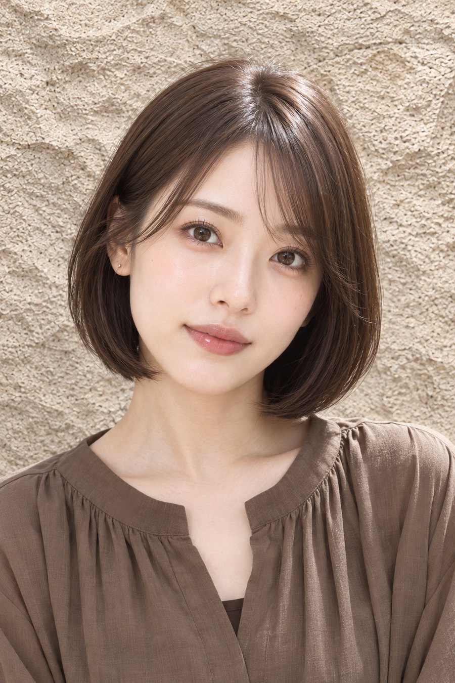 Neat fall bob with less volume