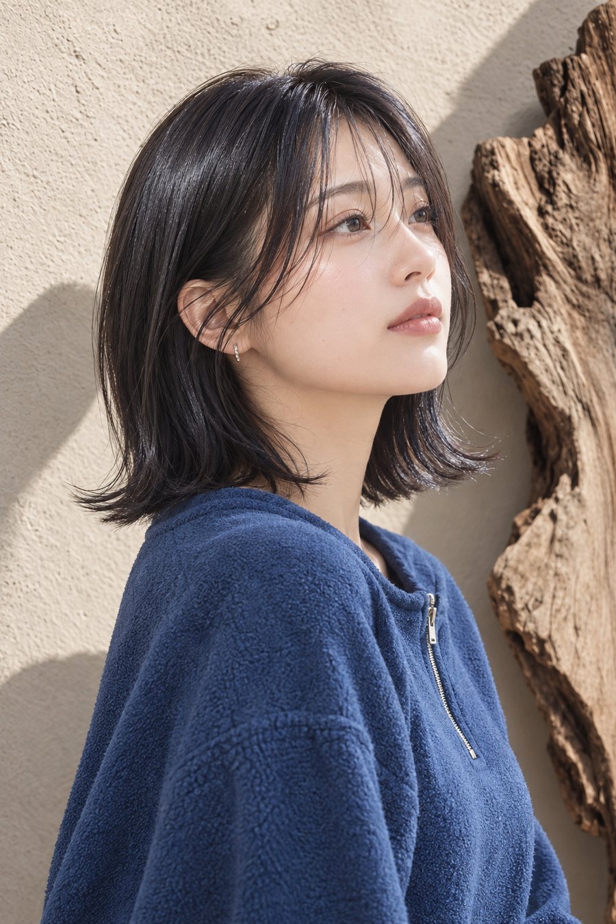 Fall bob with outward flips